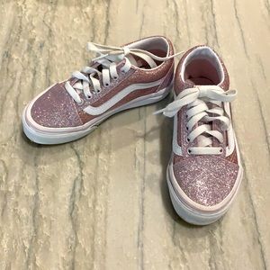 Kids pink glitter Vans